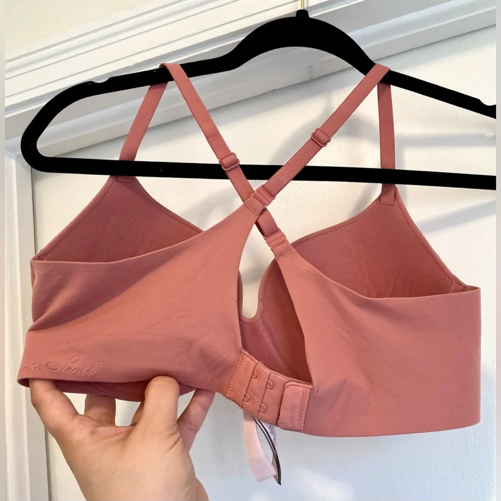 Victoria Secret Lined Demi Bra Women’s 34D Mauve Pink Neutral Cross Back